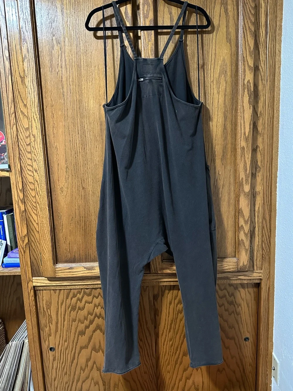 Free People Movement Hot Shot Onesie Washed Black Sleeveless Jumpsuit Sz L